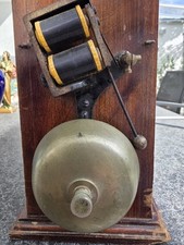 Klingel antik Holzgehäuse Messingschelle  Höhe 24cm stehend o. hängbar dekorativ