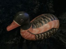 Figur  Ente  Stockente aus Holz Handarbeit naturalistisch bemalt