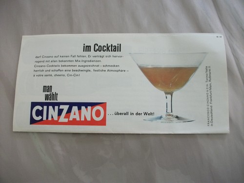 Cinzano werbe faltprospekt - cinzano,, werbe-faltprospekt