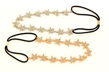 Haarband Stirnband Haarreif Haarkette Haargummi Sterne Strass Haarschmuck A125