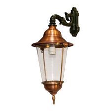 Lampe, edle Außenleuchte | Messing mit Arm aus Aluminium in grün | H.69,5cm