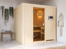 Sauna Saunakabine Innensauna Heimsauna Holz inkl. 9kW Bio-Ofen ext. Steuerung