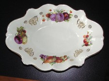 Obstschale Gebäckschale Schale klein oval Porzellan Goldrand antik