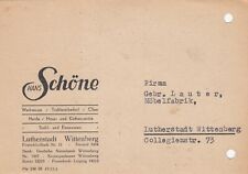 WITTENBERG, Postkarte 1959, Hans Schöne Werkzeuge Tischlereibedarf
