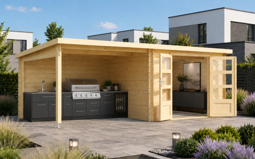 Gartenhaus holz 28mm - holz, anbau