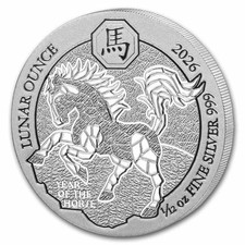 LUNAR PFERD 2026 - 999 SILBER - SILBERMÜNZE - SILBERBARREN