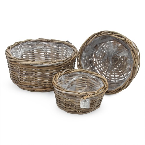 Rattan pflanz schale 3er - schale, set