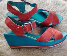 Tamaris Plateau Sandalen 37 Türkis Koralle neuwertig