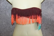 BIKINI OBERTEIL BANDEAU GRÖSSE 38  BRAUN MIT ORANGE FRANSEN PADS H&M