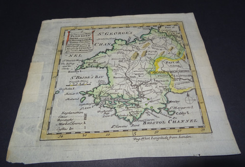 Antike karte von - von, pembrokeshire