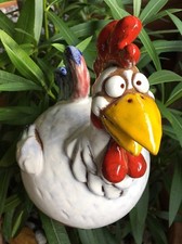 Keramik Hahn Gartenkugel