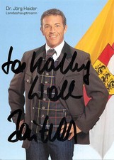 Dr Jörg Haider Landeshauptmann Kärnten Autogrammkarte signiert