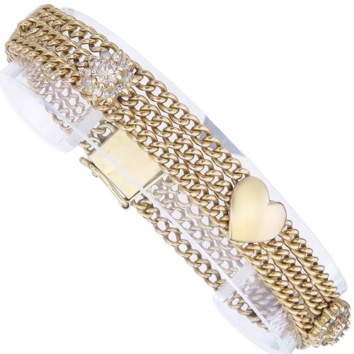 Armband herzen diamanten 585er - herzen,