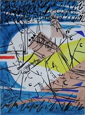 Abstrakte Komposition (Mischtechnik auf Karton, unleserlich signiert)