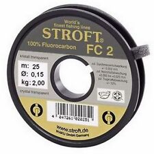 STROFT FC 2 (25m 50m) Fluorocarbon 100% Vorfach Tippet Schnur 0.09 bis 0,35mm 