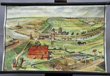 Landhausstil Poster Wandkarte Rollbild Das Marschland