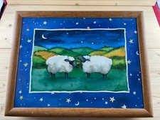 Vintage / Gate Gallery Tablett mit Sitzsackkissen / Schafe / Made in England