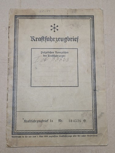 Kfz brief kraftfahrzeugbrief - kfz,