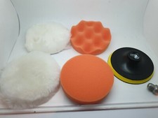 6 teil. Polier Set  115 mm Polierscheibe, Klett Flex Polierschwämme  Polierpads 