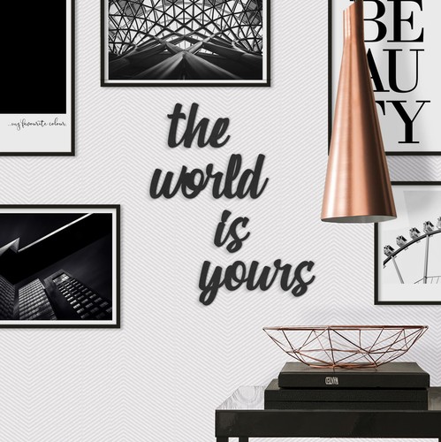 Mdf holzdeko the world is - mdf,