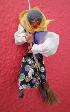 Thalenser Brocken Hexe auf Besen Elke Götze Thale alte Handarbeit 22cm lang