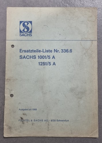 Ersatzteilliste sachs 1001 und - ersatzteilliste,