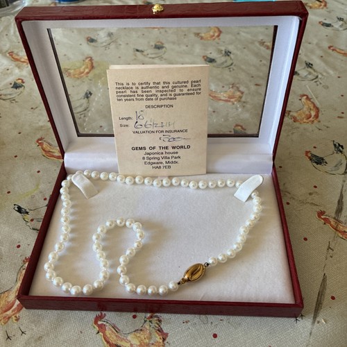Perlenkette 18kt gold - perlenkette,
