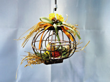 Deko Vogelkäfig, Mini Voliere, mit Vogel und viel Dekor, Käfigtür zum Öffnen.