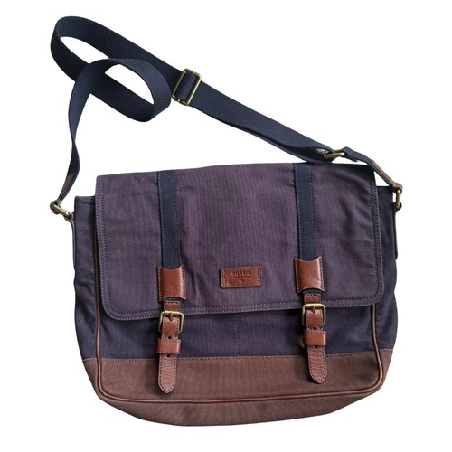 Fossil navy canvas messenger - fossil,