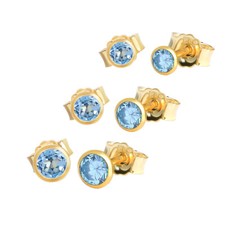 Paar Ohrstecker Echt Blautopas