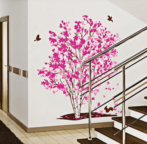 Wandtattoo pink baum - wandtattoo,