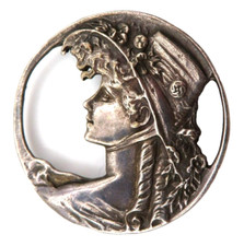 SUPER Jugendstil Brosche  925