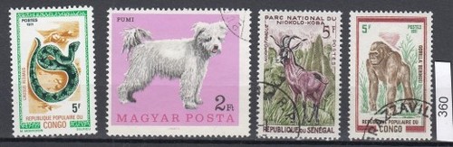 Briefmarken tiere gestempelt - briefmarken,