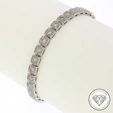 Wert 14.900,- Tennis Brillant Diamant Armband 5,0 Carat 585 Weiß Gold T0292 xxyy