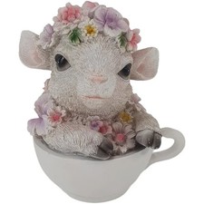 Dekofigur Schaf mit Blumen in