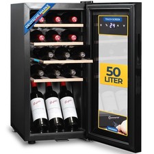 Weinkühler Weinschrank Wein Kühlschrank mit Glastür - 50 Liter - Sommertal WK50