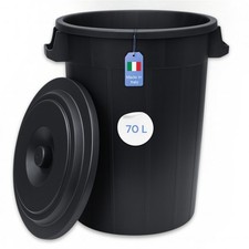 YourCasa Mülltonne 50L-70L - Mülleimer mit Deckel - Tonne mit Trageriffen für Ga