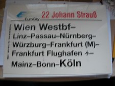 Zuglaufschild  EC  22  Johann Strauß
