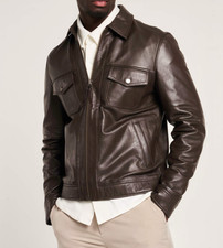 Dunkelbraune Lederjacke Herren