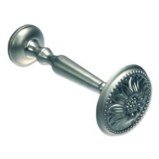 Raffhalter / Schalhalter, Motiv Blume in Chrom matt, 12 cm Wandabstand