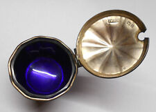 Deckeldose mit Glasschale Silber viele Stempel Dose Vitrinenobjekt Deckeldose