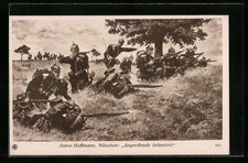 Künstler-AK Anton Hoffmann - München: Angreifende Infanterie 