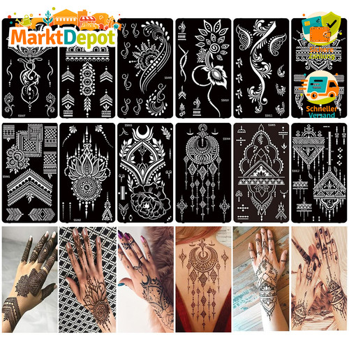 Henna tattoo schablonen kit - tattoo,