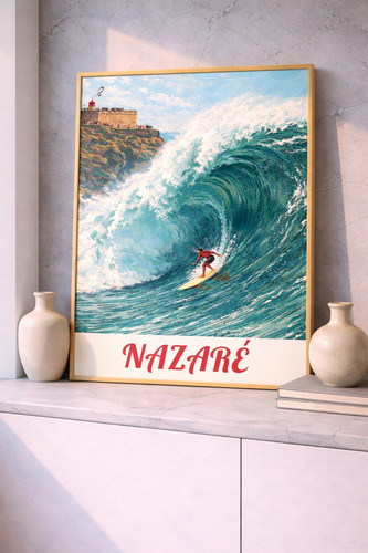 Nazare surf travel - , poster