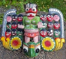 Maha Kola Maske aus Sri Lanka Ceylon alte Handarbeit Holz - 29cm B 37cm - Unikat