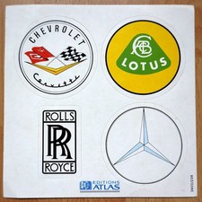 Editions Atlas Aufkleber Sticker Autos: Chevrolet, Rolls Royce, Lotus, Mercedes