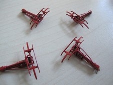 2 Paar Original Sommerfeldt H0 Einholmstromabnehmer Rot lackiert. Wie Neu