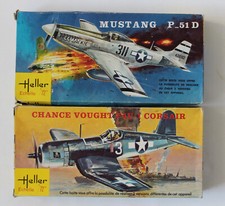 Flugzeug Modellbausatz Sammlung 1:72 Heller Chance Vought Corsair + Mustang P51D