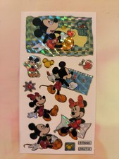 Sticker Aufkleber Prismatisch Glitzer Goldrand Disney Micky + Minnie Maus Top