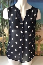 Bluse mit Punkten ärmellos 